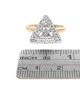 Etched Diamond Solitaire Triangle Shaped Ring in White and Yellow Gold
